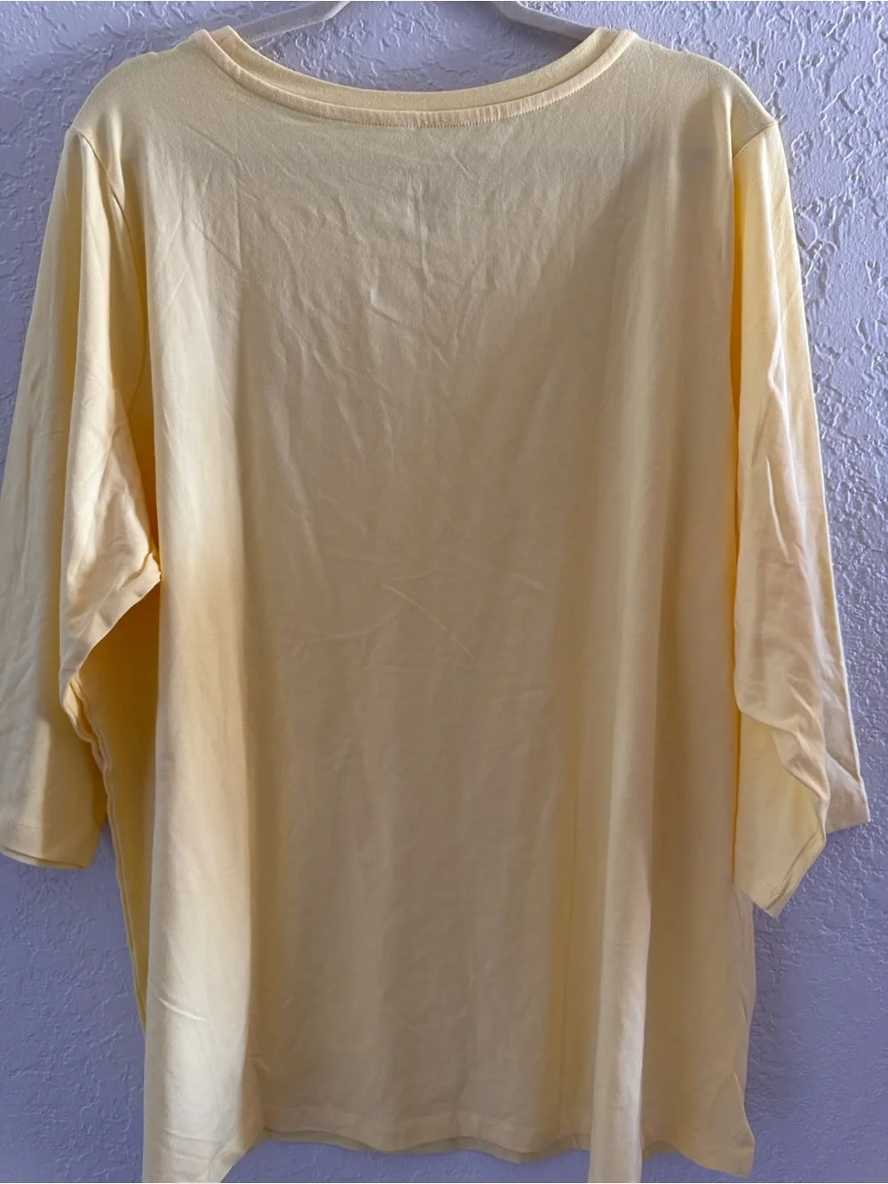 Belle by Kim Gravel 1X Triple Luxe Knit Yellow 3/4 Sleeve Top New